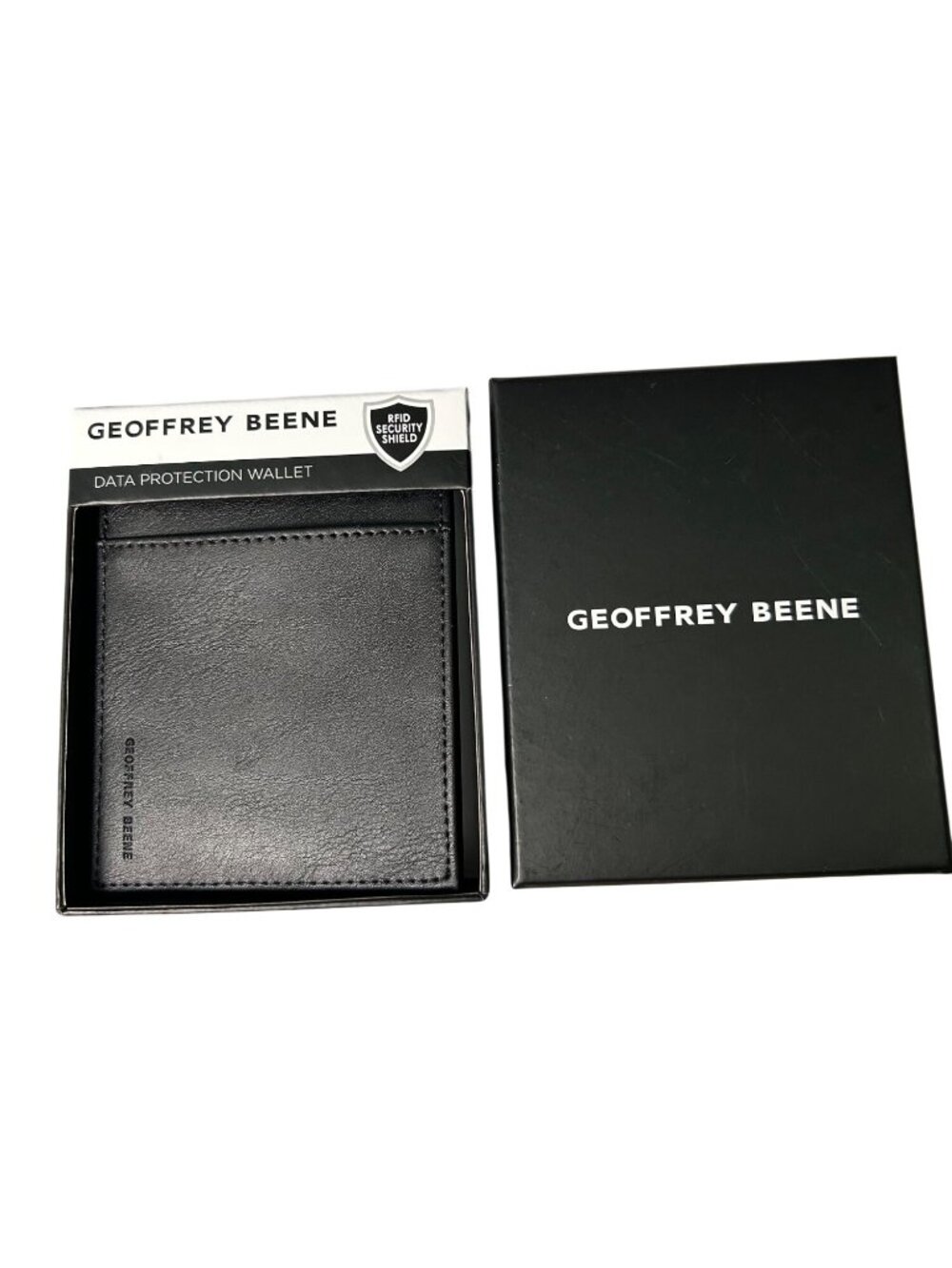 NEW Geoffrey Beene Black RFID Data Protection Wallet Multiple Card Slots Leather